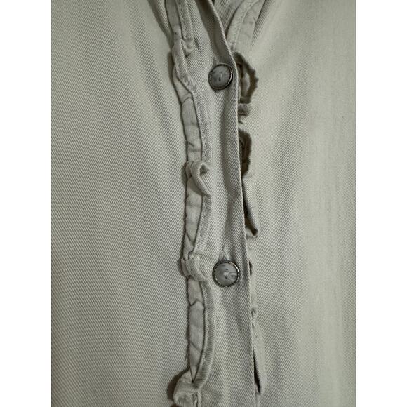 Vintage Bobbie Brooks 90s Light Cream Khaki Short Sleeve Dress Size Large - Picture 6 of 13